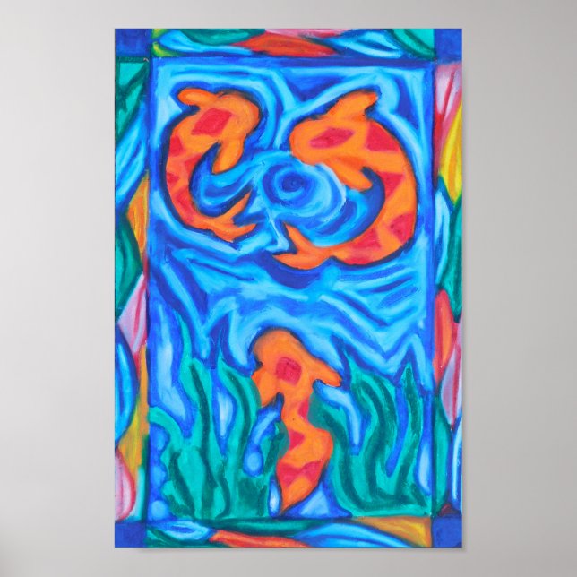 Colorful Koi Pond Poster (Front)