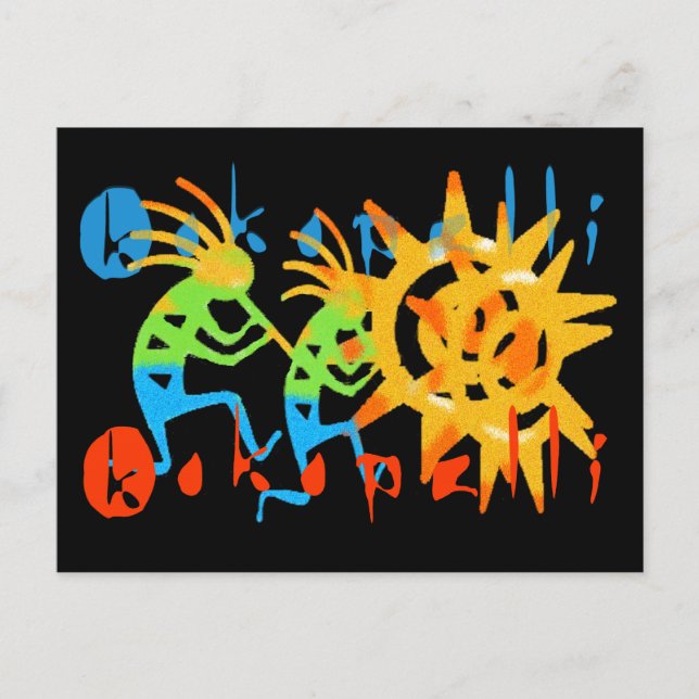Colorful Kokopelli Postcard (Front)