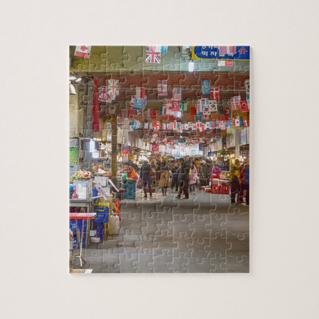 Colorful Korean Marketplace Jigsaw Puzzle (Vertical)