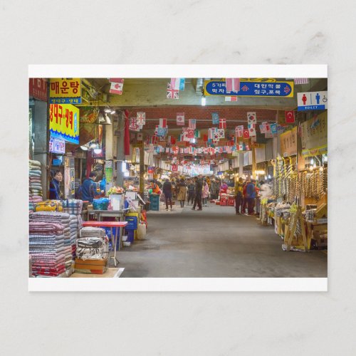 Colorful Korean Marketplace Postcard