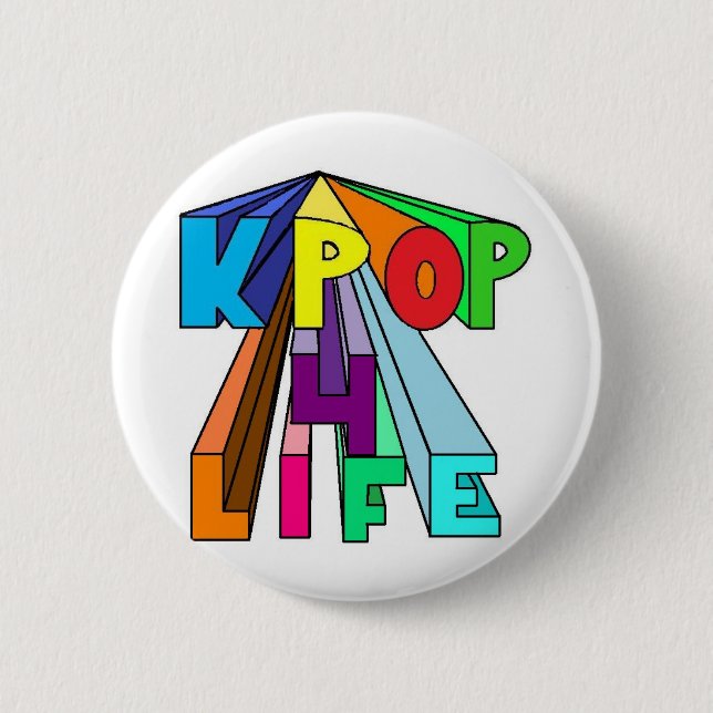 Colorful KPOP 4 LIFE Button (Front)