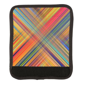 Colorful Kriss Kross Pattern Plaid Luggage Handle Wrap by MissMatching at Zazzle