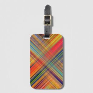 Colorful Kriss Kross Pattern Plaid Luggage Tag