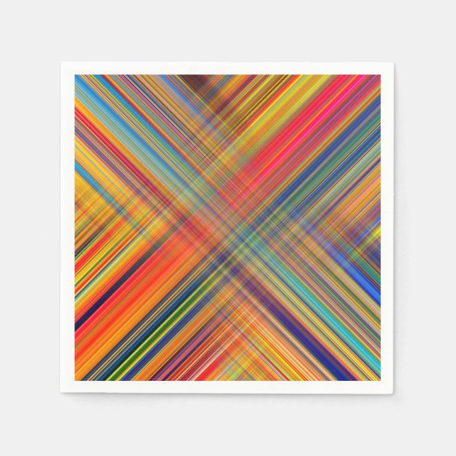 Colorful Kriss Kross Pattern Plaid Napkins (Front)