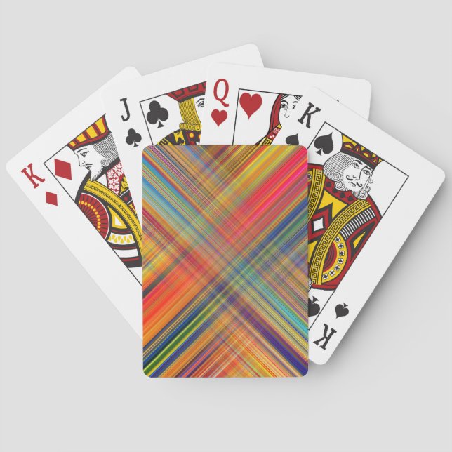 Colorful Kriss Kross Pattern Plaid Poker Cards (Back)