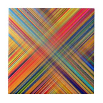Colorful Kriss Kross Pattern Tile by MissMatching at Zazzle