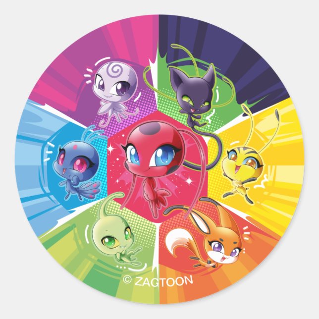 Colorful Kwamis Classic Round Sticker (Front)