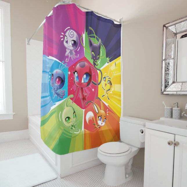 Colorful Kwamis Shower Curtain (In Situ)