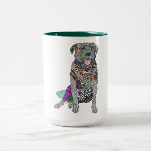 Colorful Labrador and Border Collie Mix Mug