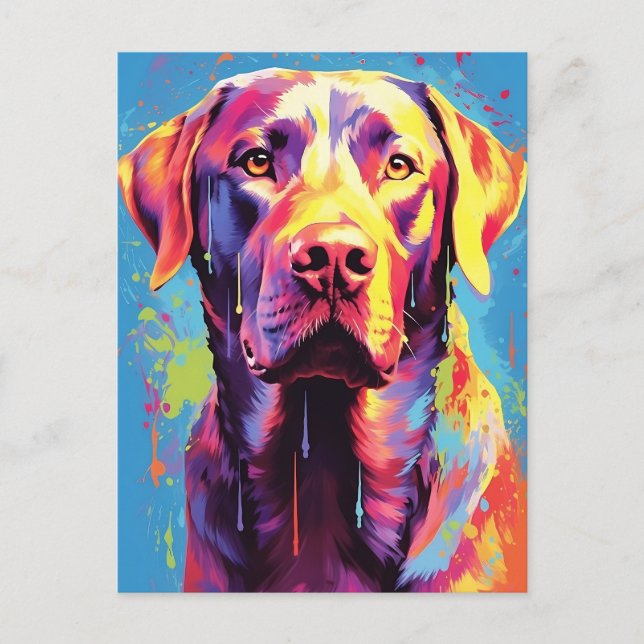 Colorful Labrador Postcard (Front)
