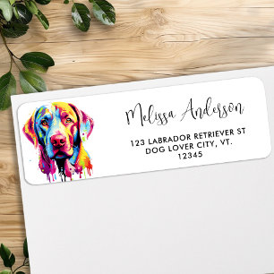 Colorful Labrador Retriever Dog Return Address  Label