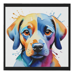 Colorful Labrador Retriever Puppy Faux Canvas Print