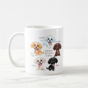 Colorful Labrador Retriever Puppy Pack, Cute Dog Coffee Mug