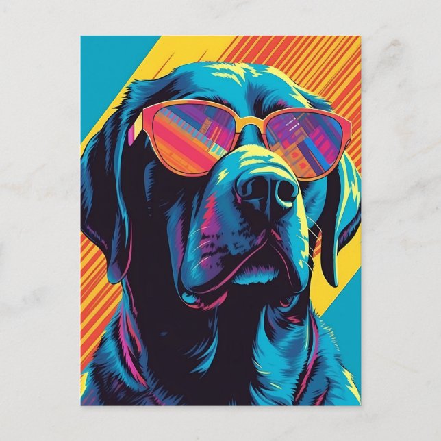 Colorful Labrador with sunglasses Postcard (Front)