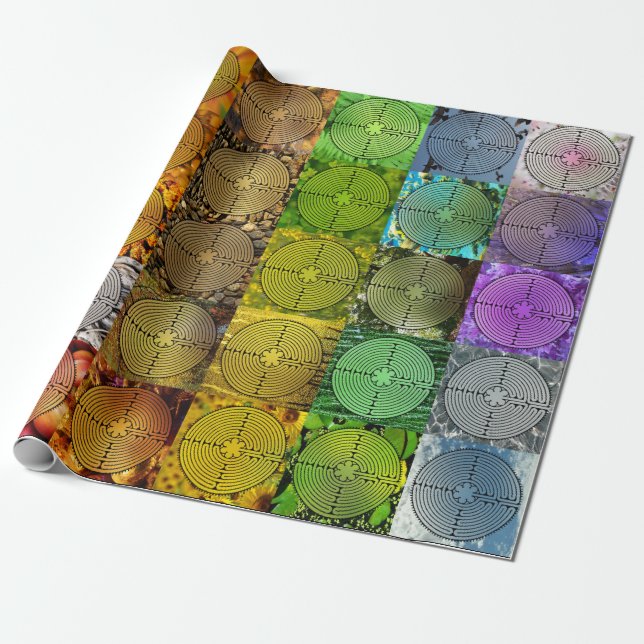 Colorful Labyrinth wrapping paper (Unrolled)