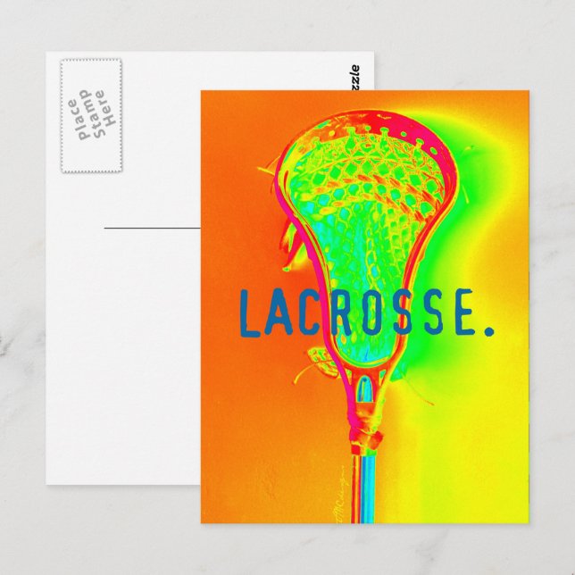 Colorful Lacrosse Stick Photo Art Postcard (Front/Back)