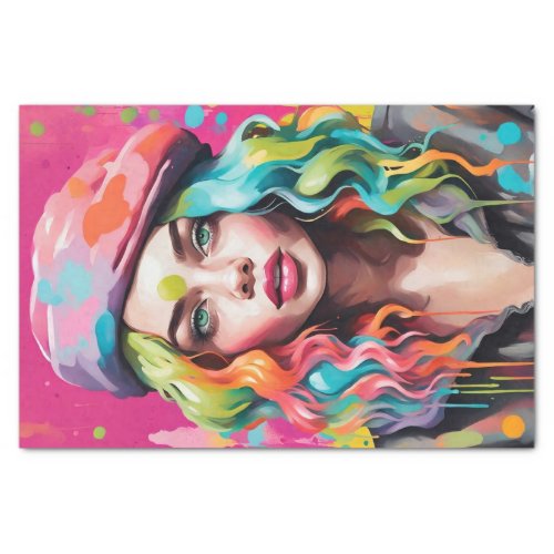 Colorful Lady Decoupage Paper