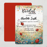 colorful ladybug Watercolor Wildflowers Personaliz