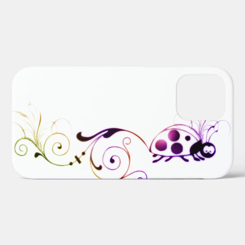 colorful ladybug with fun tail iPhone 12 case