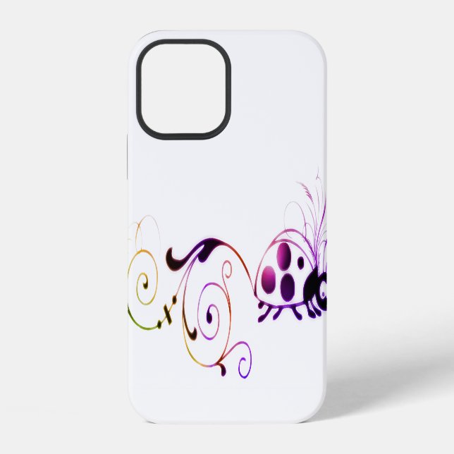 colorful ladybug with fun tail iphone case (Back)
