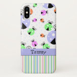 Colorful Ladybugs And Stripes Iphone X Case at Zazzle