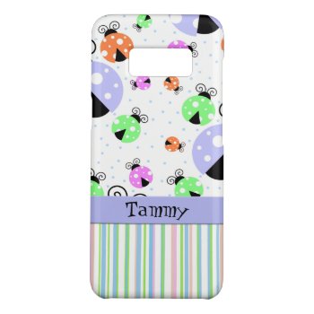 Colorful Ladybugs And Stripes Case-mate Samsung Galaxy S8 Case by Hannahscloset at Zazzle
