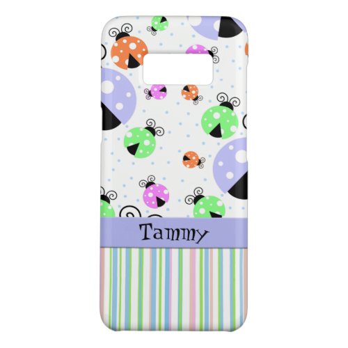 Colorful Ladybugs and Stripes Case_Mate Samsung Galaxy S8 Case