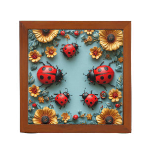 Colorful ladybugs desk organizer