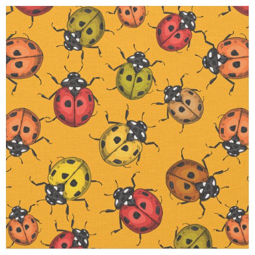 Colorful ladybugs fabric