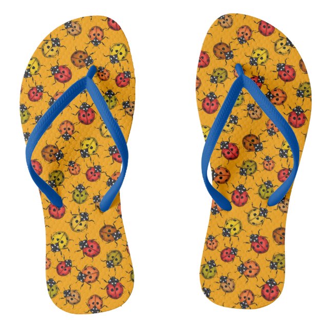 Colorful ladybugs flip flops (Footbed)