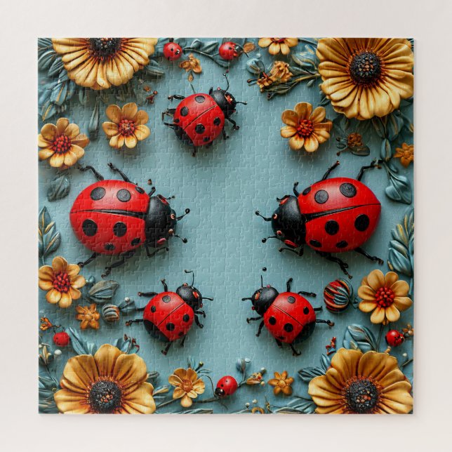 Colorful ladybugs jigsaw puzzle (Vertical)