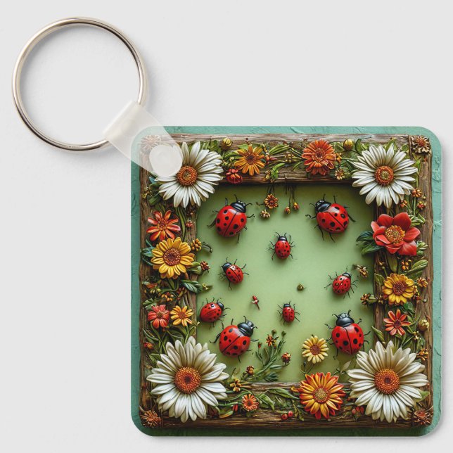 Colorful ladybugs keychain (Front)