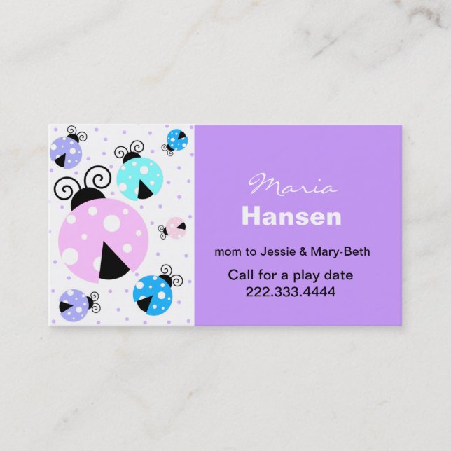 Colorful Ladybugs Mommy Card (Front)