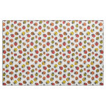 Colorful ladybugs on white fabric