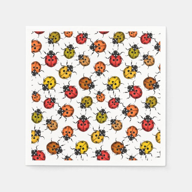 Colorful ladybugs on white napkins (Front)
