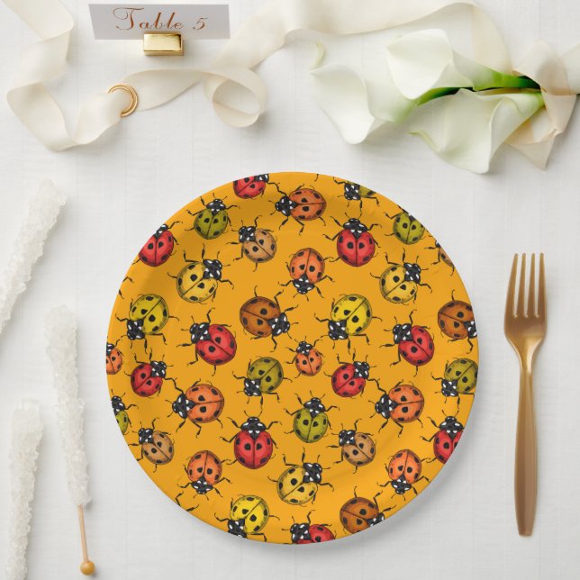 Colorful ladybugs paper plates (Wedding)