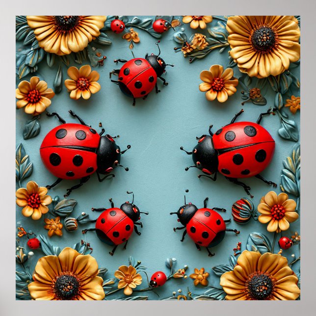 Colorful ladybugs poster (Front)