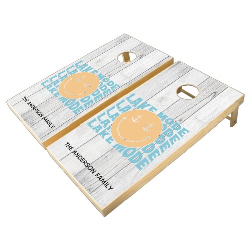 Colorful Lake Mode Family Name Personalized Cornhole Set