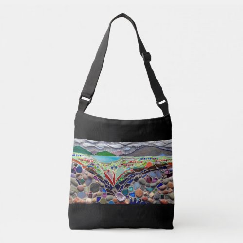 Colorful Lake Mosaic Crossbody Bag