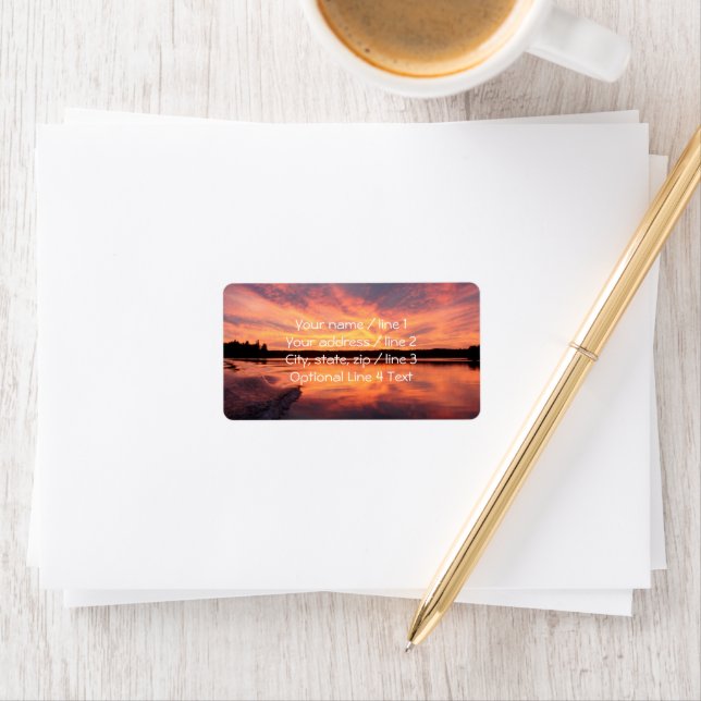 Colorful Lake Sunset Address Labels (Insitu)