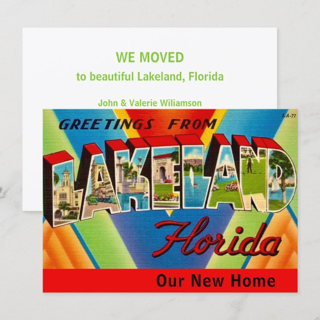 Colorful Lakeland FL Move Announcement (Front/Back)