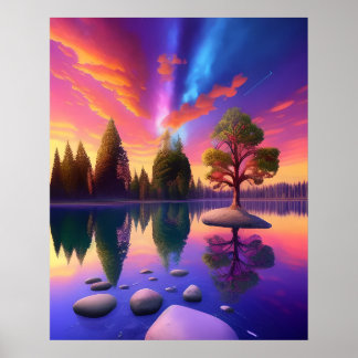Colorful Lakes Poster (Matte)