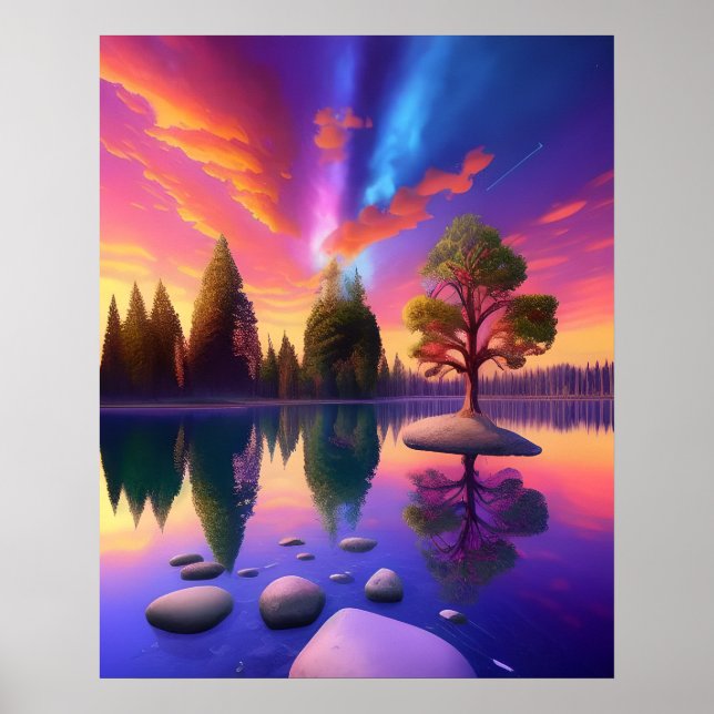 Colorful Lakes Poster (Matte) (Front)
