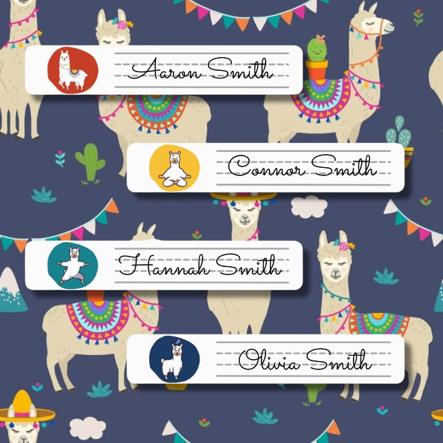 Colorful LAMA Waterproof BACK TO SCHOOL Kids' Labels (Creator Uploaded)