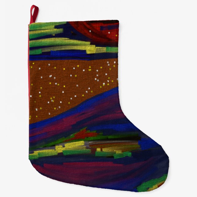 Colorful Landscape Christmas Stocking (Front)
