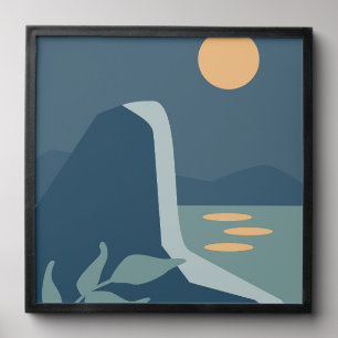 Colorful landscape poster Peel And Stick Photo Tile