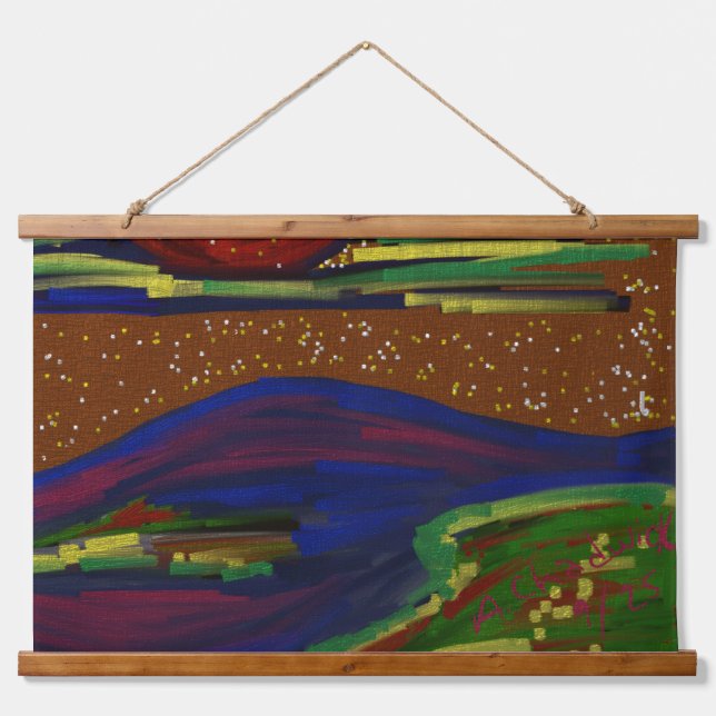 Colorful Landscape Tapestry Artwork (Front)