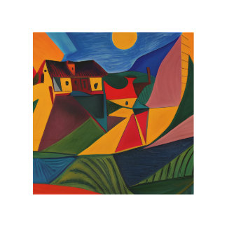 Colorful landscape village art