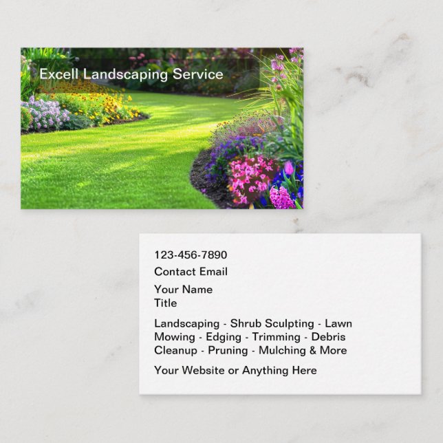 Colorful Landscaping Business Cards (Front/Back)