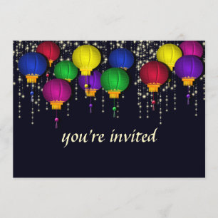 Colorful Lantern Party Invitation